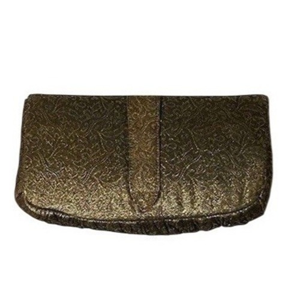 Garay Vintage Clutch Purse Womens Small Gold Floral Scroll Snap‎